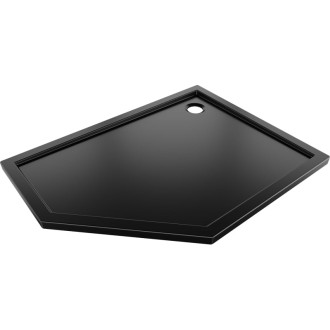 Mexen Flow úzka päťuholníková sprchová vanička pravá 100 x 90 cm, matná čierna - 46P709010R
