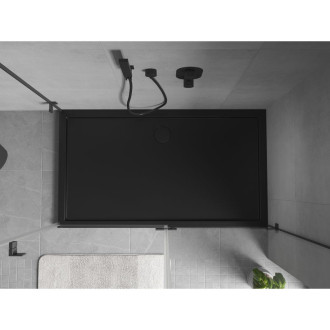 Mexen Flow úzka obdĺžniková sprchová vanička 160 x 90 cm, matná čierna - 46R709016