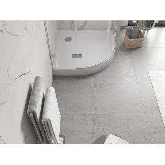 Mexen Flow+ polkruhová sprchová vanička 100 x 100 cm, biely lesk - 46Q101010H