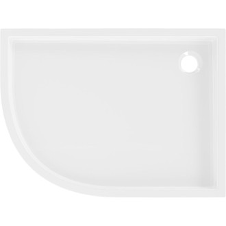 Mexen Flow+ polkruhová asymetrická pravá sprchová vanička 90 x 80 cm, biely lesk - 46Q108090RH