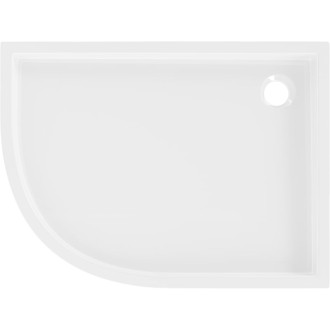 Mexen Flow+ polkruhová asymetrická pravá sprchová vanička 100 x 80 cm, biely lesk - 46Q108010RH