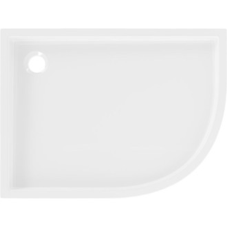 Mexen Flow+ polkruhová asymetrická ľavá sprchová vanička 100 x 90 cm, biely lesk - 46Q109010LH