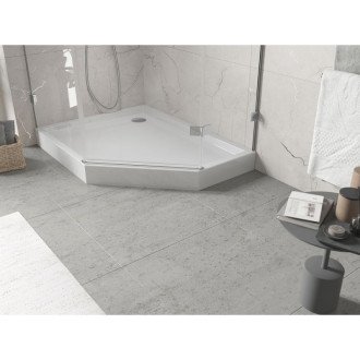 Mexen Flow+ ľavá päťuholníková sprchová vanička 100 x 80 cm, biely lesk - 46P108010LH