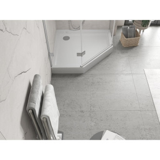 Mexen Flow+ päťuholníková sprchová vanička 100 x 100 cm, biely lesk - 46P101010H