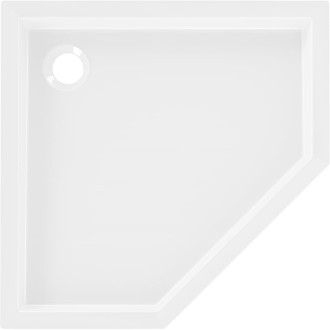 Mexen Flow+ päťuholníková sprchová vanička 100 x 100 cm, biely lesk - 46P101010H