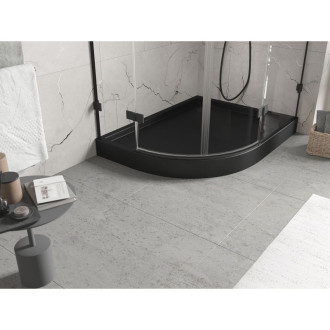 Mexen Flow+ polkruhová asymetrická pravá sprchová vanička 100 x 90 cm, matná čierna - 46Q709010RH