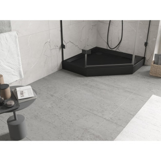 Mexen Flow+ päťuholníková sprchová vanička 100 x 100 cm, matná čierna - 46P701010H