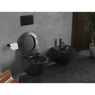 WC misa Mexen Lena Rimless Tornado, matne čierna - 3322XX85T