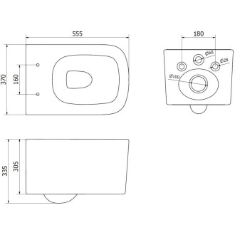 WC misa Mexen Vivo Rimless Tornado, lesklá biela - 3361XX00T