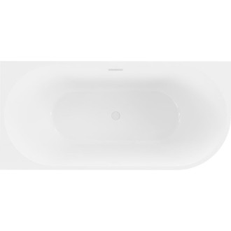 Voľne stojaca rohová vaňa Mexen Mia ľavá 160 x 80 cm, biela, biely prepad - 52691608000L-20