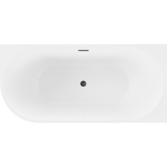 Voľne stojaca rohová vaňa Mexen Mia pravá 160 x 80 cm, biela/čierna, čierny prepad - 52691608075P-70
