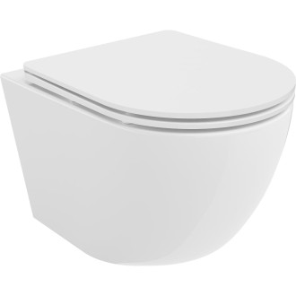 WC misa Mexen Lena Rimless Tornado s úzkym sedadlom s tlmeným dovieraním, duroplast, lesklá biela - 30220300T