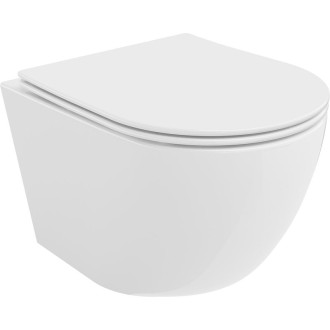WC misa Mexen Lena Rimless Tornado s úzkym sedadlom s tlmeným dovieraním, duroplast, lesklá biela - 30220400T