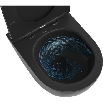WC misa Mexen Lena Rimless Tornado s úzkym sedadlom s tlmeným dovieraním, duroplast, matná čierna - 30220185T
