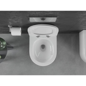 WC misa Mexen Sofia Rimless Tornado s úzkym sedadlom s tlmeným dovieraním, duroplast, lesklá biela - 30540100T