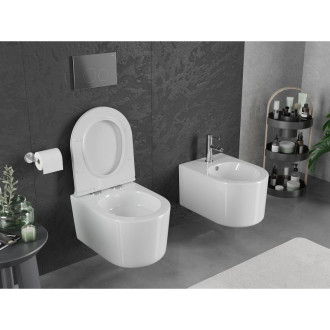 WC misa Mexen Sofia Rimless Tornado s úzkym sedadlom s tlmeným dovieraním, duroplast, lesklá biela - 30540500T