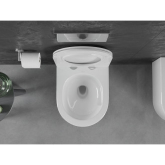 WC misa Mexen Sofia Rimless Tornado s úzkym sedadlom s tlmeným dovieraním, duroplast, lesklá biela - 30540500T