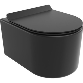 WC misa Mexen Sofia Rimless Tornado s úzkym sedadlom s tlmeným dovieraním, duroplast, matná čierna - 30540185T