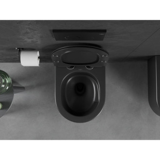 WC misa Mexen Sofia Rimless Tornado s úzkym sedadlom s tlmeným dovieraním, duroplast, matná čierna - 30540185T