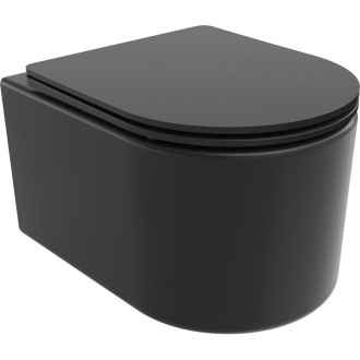 WC misa Mexen Sofia Rimless Tornado s úzkym sedadlom s tlmeným dovieraním, duroplast, matná čierna - 30541085T