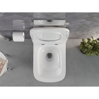WC misa Mexen Vivo Rimless Tornado s úzkym sedadlom s tlmeným dovieraním, duroplast, lesklá biela - 30610200T