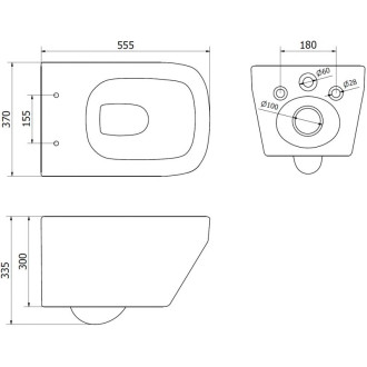 Záchodová misa Mexen Riva Rimless Tornado s úzkym sedadlom s tlmeným dovieraním, duroplast, lesklá biela - 30630200T