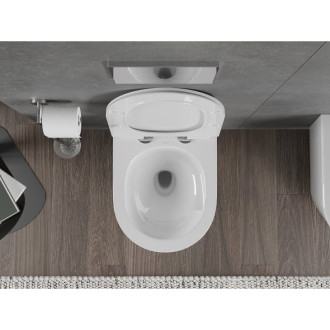WC misa Mexen Rico Rimless Tornado s úzkym sedadlom s tlmeným dovieraním, duroplast, lesklá biela - 30720100T