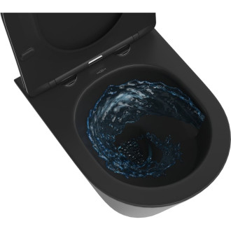 WC misa Mexen Rico Rimless Tornado s úzkym sedadlom s tlmeným dovieraním, duroplast, matná čierna - 30721085T