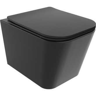 WC misa Mexen Teo Rimless Tornado s úzkym sedadlom s tlmeným dovieraním, duroplast, matná čierna - 30850685T