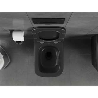 WC misa Mexen Teo Rimless Tornado s úzkym sedadlom s tlmeným dovieraním, duroplast, matná čierna - 30850685T