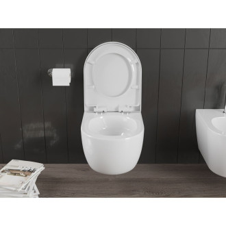 WC misa Mexen Carmen Rimless Tornado s tlmeným dovieraním sedátka, tvrdá, duroplast, lesklá biela - 30880200T
