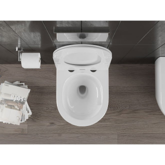 WC misa Mexen Carmen Rimless Tornado s úzkym sedadlom s tlmeným dovieraním, duroplast, lesklá biela - 30880300T