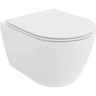WC misa Mexen Carmen Rimless Tornado s úzkym sedadlom s tlmeným dovieraním, duroplast, lesklá biela - 30880400T