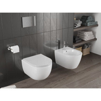 WC misa Mexen Carmen Rimless Tornado s úzkym sedadlom s tlmeným dovieraním, duroplast, lesklá biela - 30880400T