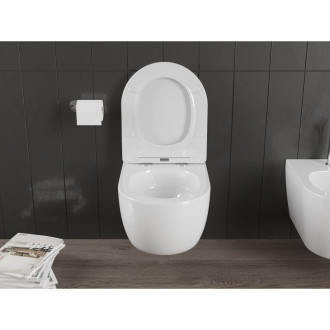 WC misa Mexen Carmen Rimless Tornado s úzkym sedadlom s tlmeným dovieraním, duroplast, lesklá biela - 30880400T