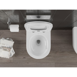 WC misa Mexen Carmen Rimless Tornado s úzkym sedadlom s tlmeným dovieraním, duroplast, lesklá biela - 30880400T