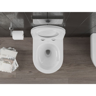 WC misa Mexen Carmen Rimless Tornado s úzkym sedadlom s tlmeným dovieraním, duroplast, lesklá biela - 30880500T