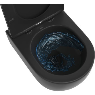 WC misa Mexen Carmen Rimless Tornado s úzkym sedadlom s tlmeným dovieraním, duroplast, matná čierna - 30880185T