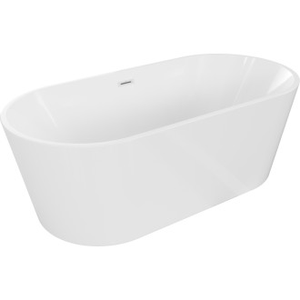 Voľne stojaca vaňa Mexen Luna 140 x 75 cm, biela, biely prepad - 52031407500-20