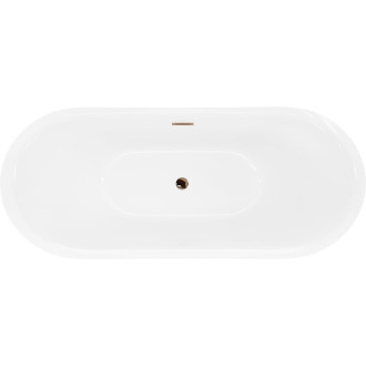 Voľne stojaca vaňa Mexen Lotos 150 x 75 cm, biela, ružovo-zlatý prepad - 52051507700-60