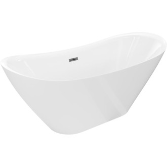 Voľne stojaca vaňa Mexen Lotos 150 x 75 cm, biela, prepad vo farbe delového kovu - 52051507700-95
