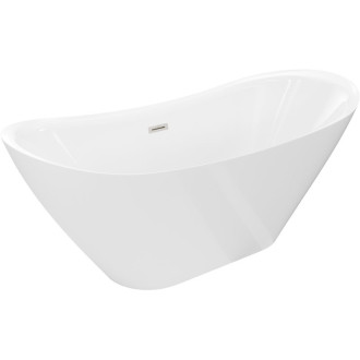 Voľne stojaca vaňa Mexen Lotos 150 x 75 cm, biela, prepad kartáčovaný nikel - 52051507700-97