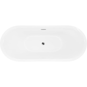 Voľne stojaca vaňa Mexen Lotos 160 x 75 cm, biela/čierna, chrómovaný prepad - 52051607775-01