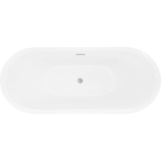 Voľne stojaca vaňa Mexen Lotos 160 x 75 cm, biela / čierna, prepad kartáčovaný nikel - 52051607775-97