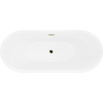 Voľne stojaca vaňa Mexen Lotos 170 x 75 cm, biela/čierna, zlatý prepad - 52051707775-50