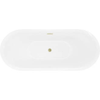 Voľne stojaca vaňa Mexen Lotos 170 x 75 cm, biela / čierna, prepad kartáčovaný zlatý - 52051707775-55