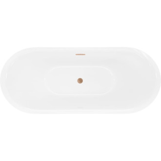 Voľne stojaca vaňa Mexen Lotos 170 x 75 cm, biela/čierna, prepad z kartáčovanej medi - 52051707775-65