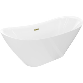 Voľne stojaca vaňa Mexen Lotos 180 x 75 cm, biela, zlatý prepad - 52051807700-50