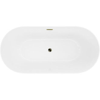 Voľne stojaca vaňa Mexen Luna Slim 170 x 75 cm, biela, zlatý prepad - 52041707500-50