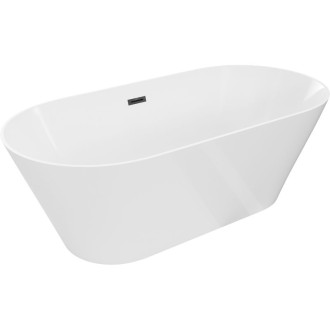 Voľne stojaca vaňa Mexen Luna Slim 170 x 75 cm, biela, čierny prepad - 52041707500-70